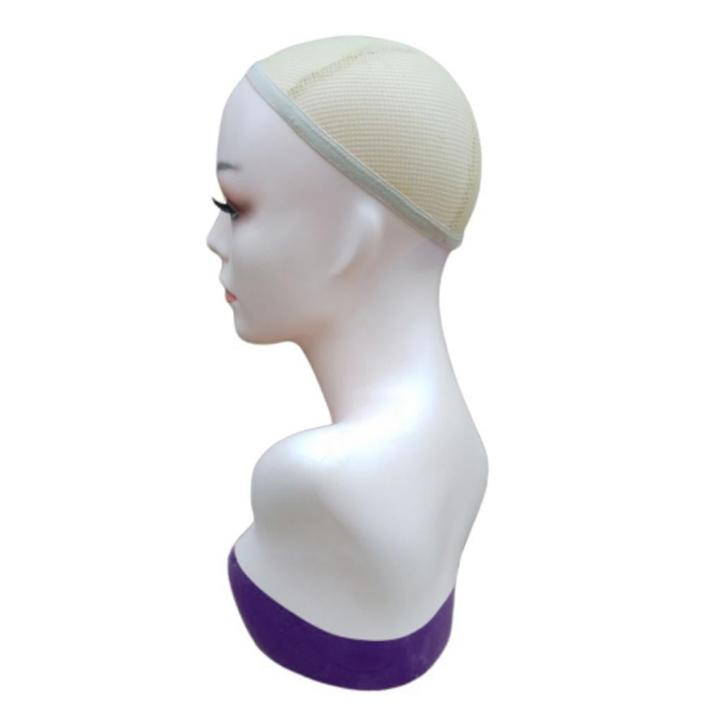 Female Mannequin Head Manikin Bust Stand for Wig Hat Jewelry Display Purple