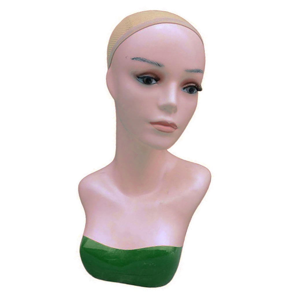 Female Mannequin Head Manikin Bust Stand for Wig Hat Jewelry Display Green