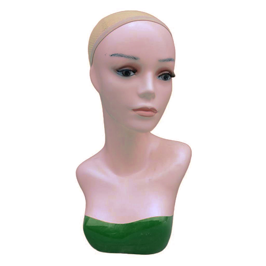 Female Mannequin Head Manikin Bust Stand for Wig Hat Jewelry Display Green