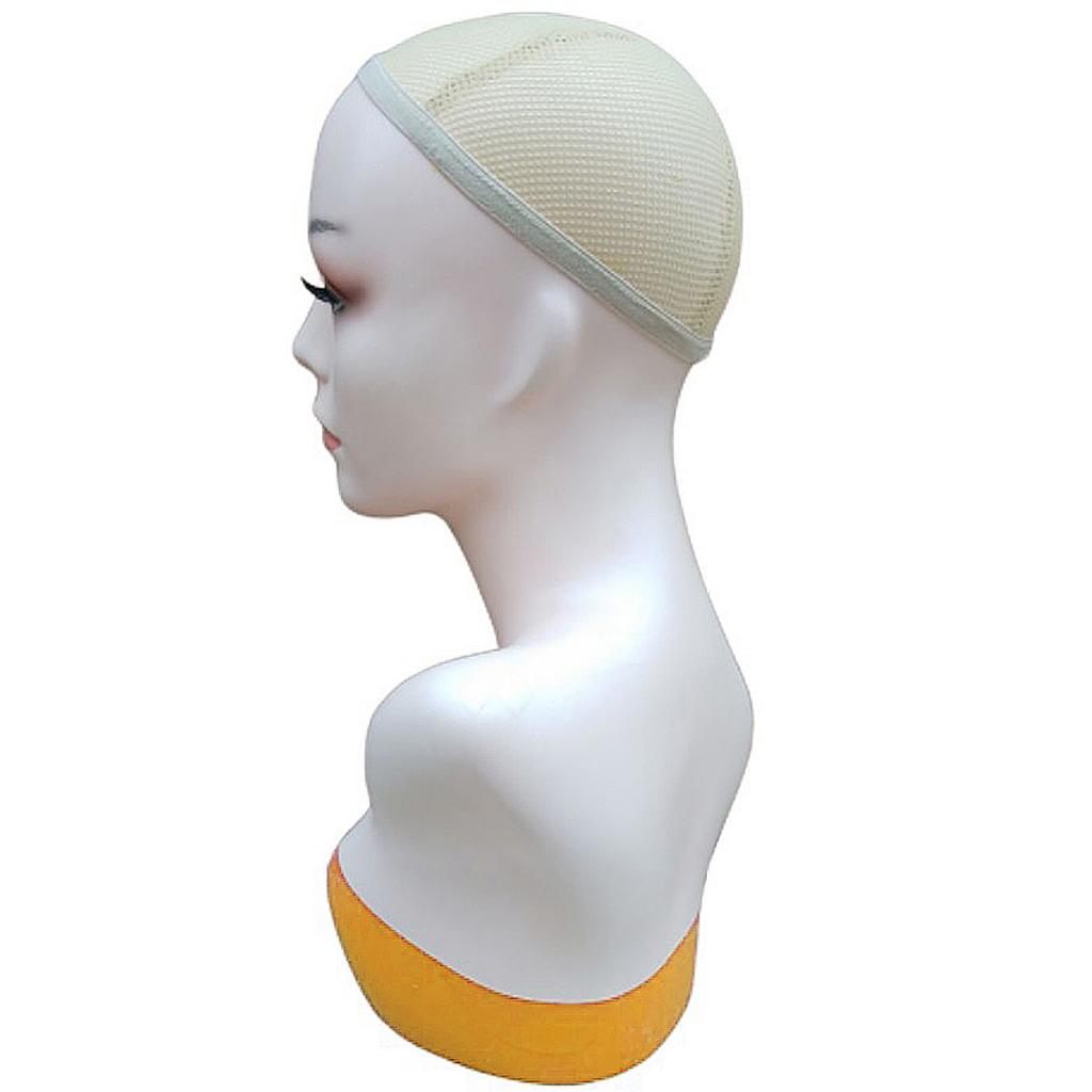 Female Mannequin Head Manikin Bust Stand for Wig Hat Jewelry Display Yellow