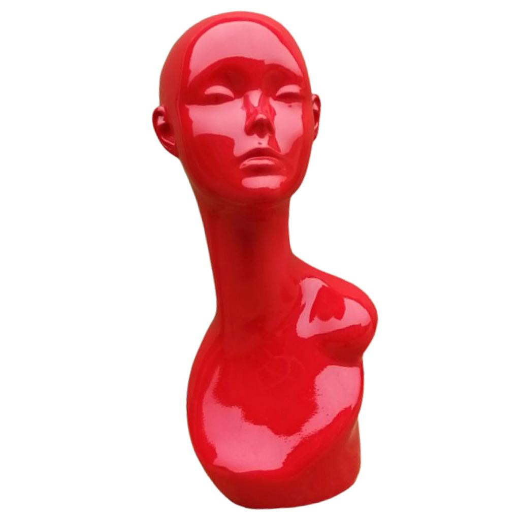 Stable Female Mannequin Wigs Hat Cap Jewery Head Display Holder Stand Red