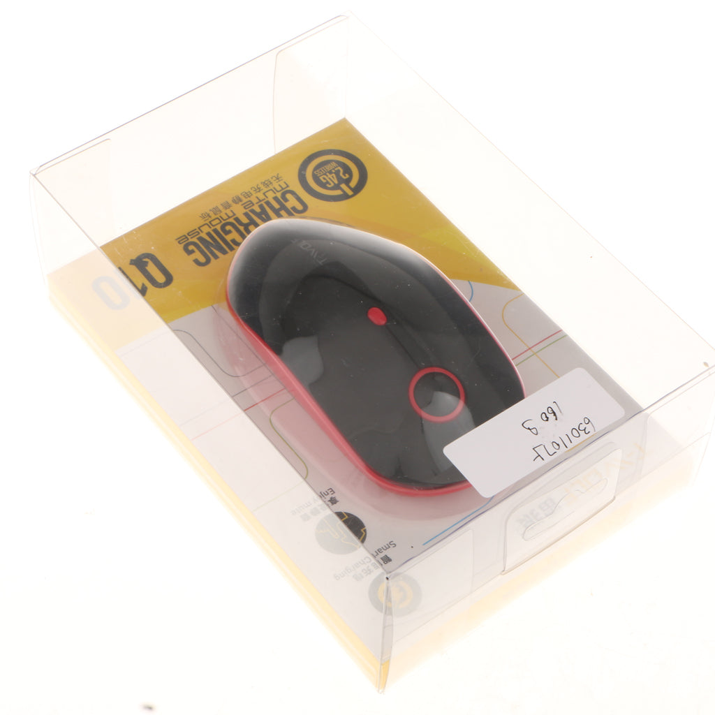 Rechargeable Wireless Mouse with 3 Button 1600DPI Game Mice for PC Red