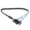 Mini SAS 36P SFF-8087 To 4 SATA 7Pin Hard Disk Cable Splitter Cord 0.5M