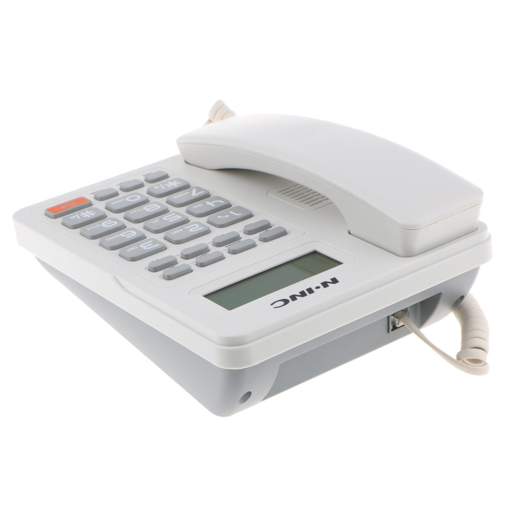 Corded Phone Home Office FSK/DTMF LCD Display REDLAL Line Telephone  White