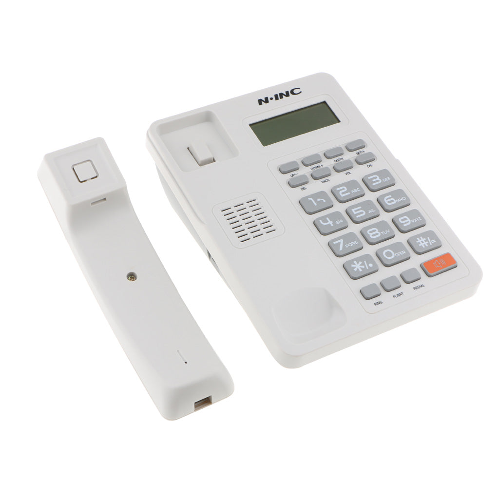 Corded Phone Home Office FSK/DTMF LCD Display REDLAL Line Telephone  White