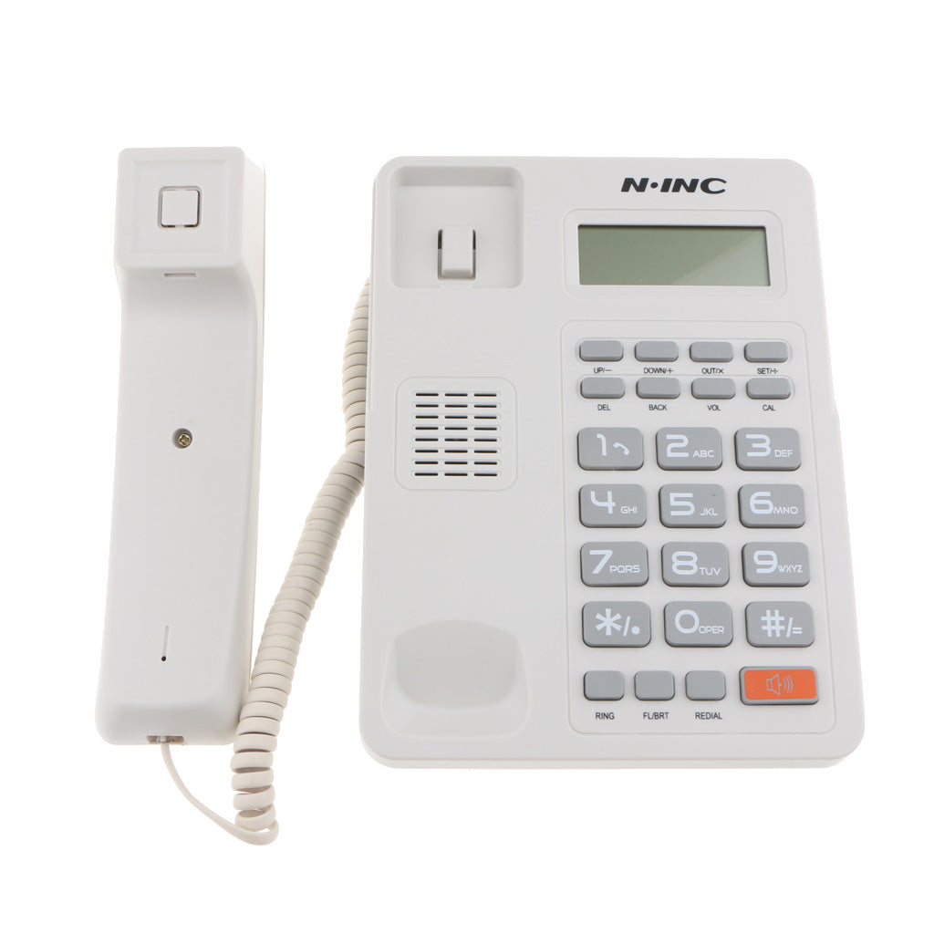 Corded Phone Home Office FSK/DTMF LCD Display REDLAL Line Telephone  White