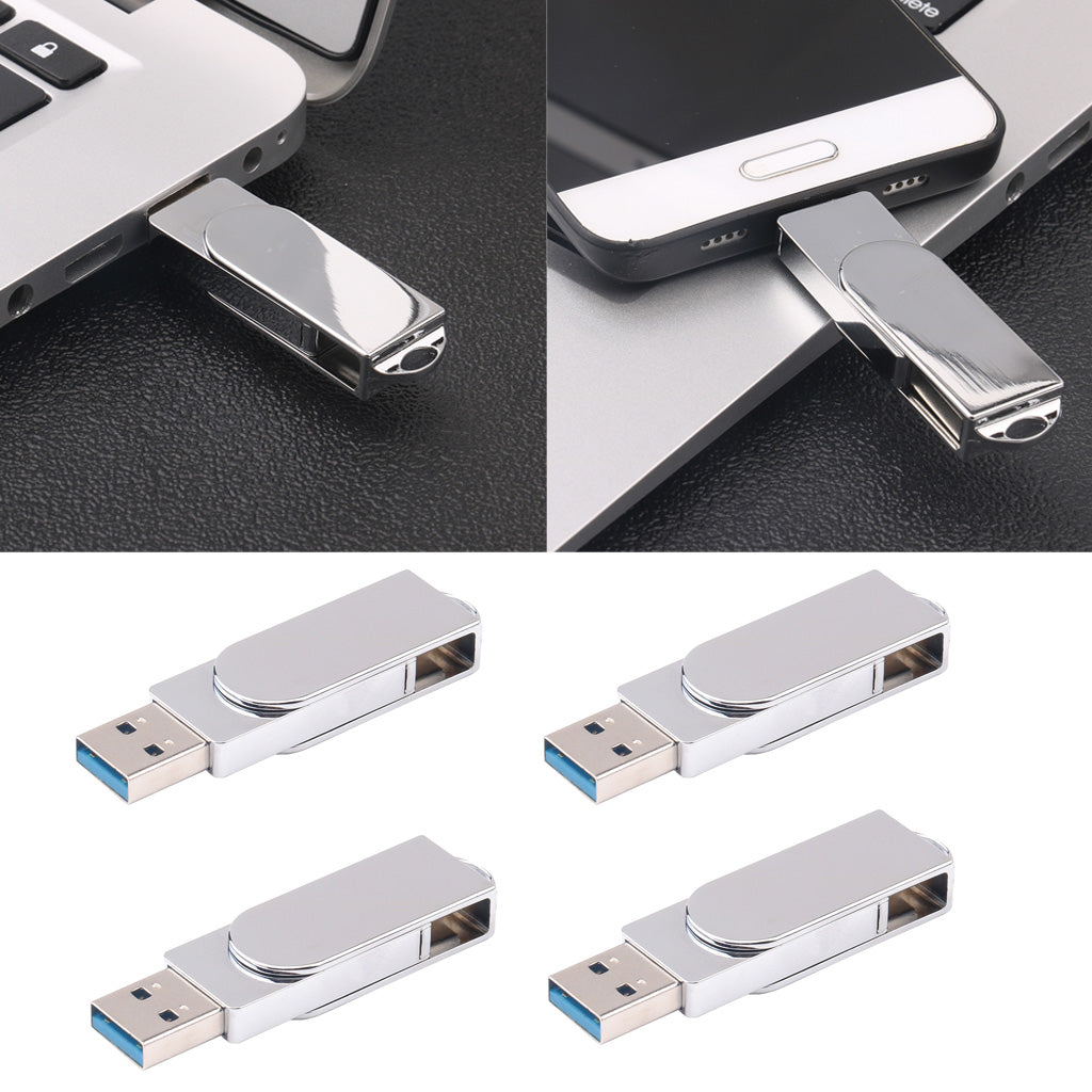 USB 3.0 Flash Drive Dual  Pen Drive USB Type-C U Disk Swivel Design  8GB