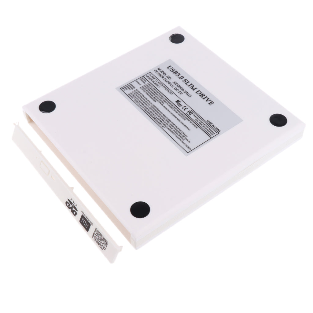 External USB3.0 Enclosure Case Optical Drive Cartridge for 12.7mm SATA White