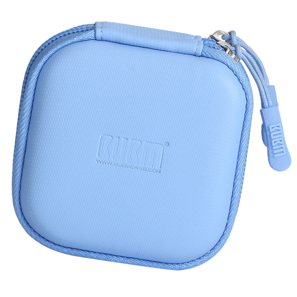 Portable USB Flash Drive Storage Bag Headset Charge Cable Case Box Blue