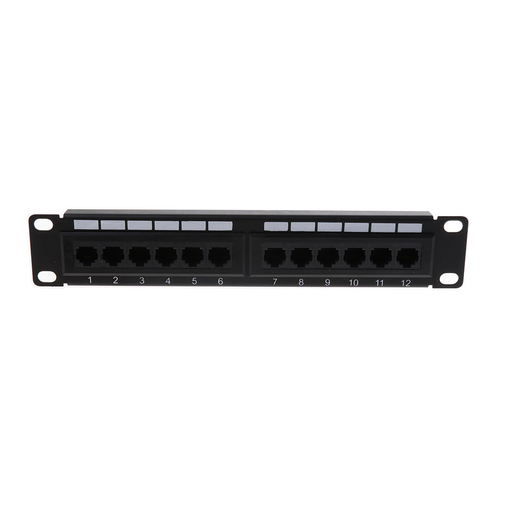 12 Ports CAT5e Patch Panel Surface/Wall Mount Bracket UTP LAN Ethernet 10in