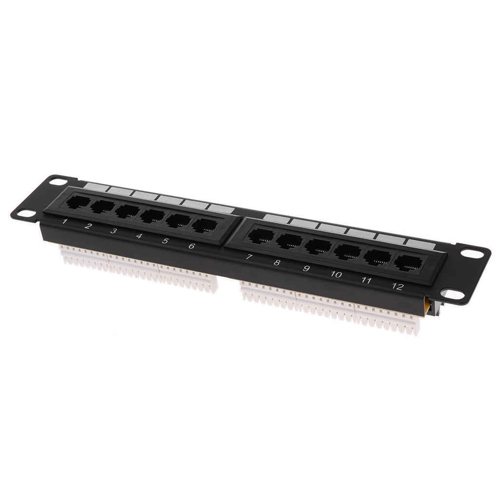 12 Ports CAT5e Patch Panel Surface/Wall Mount Bracket UTP LAN Ethernet 10in