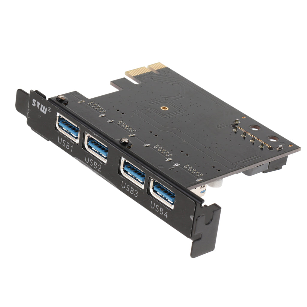 4 Ports PCI-E to USB 3.0 Super Speed PCI Express Riser Card Adapter for PC