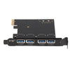 4 Ports PCI-E to USB 3.0 Super Speed PCI Express Riser Card Adapter for PC