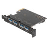 4 Ports PCI-E to USB 3.0 Super Speed PCI Express Riser Card Adapter for PC