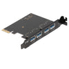 4 Ports PCI-E to USB 3.0 Super Speed PCI Express Riser Card Adapter for PC