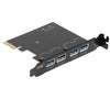 4 Ports PCI-E to USB 3.0 Super Speed PCI Express Riser Card Adapter for PC