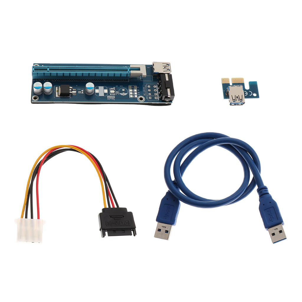 USB3.0 PCI-E 1x to 16x Graphics Extender Riser Card Adapter Powered Cable