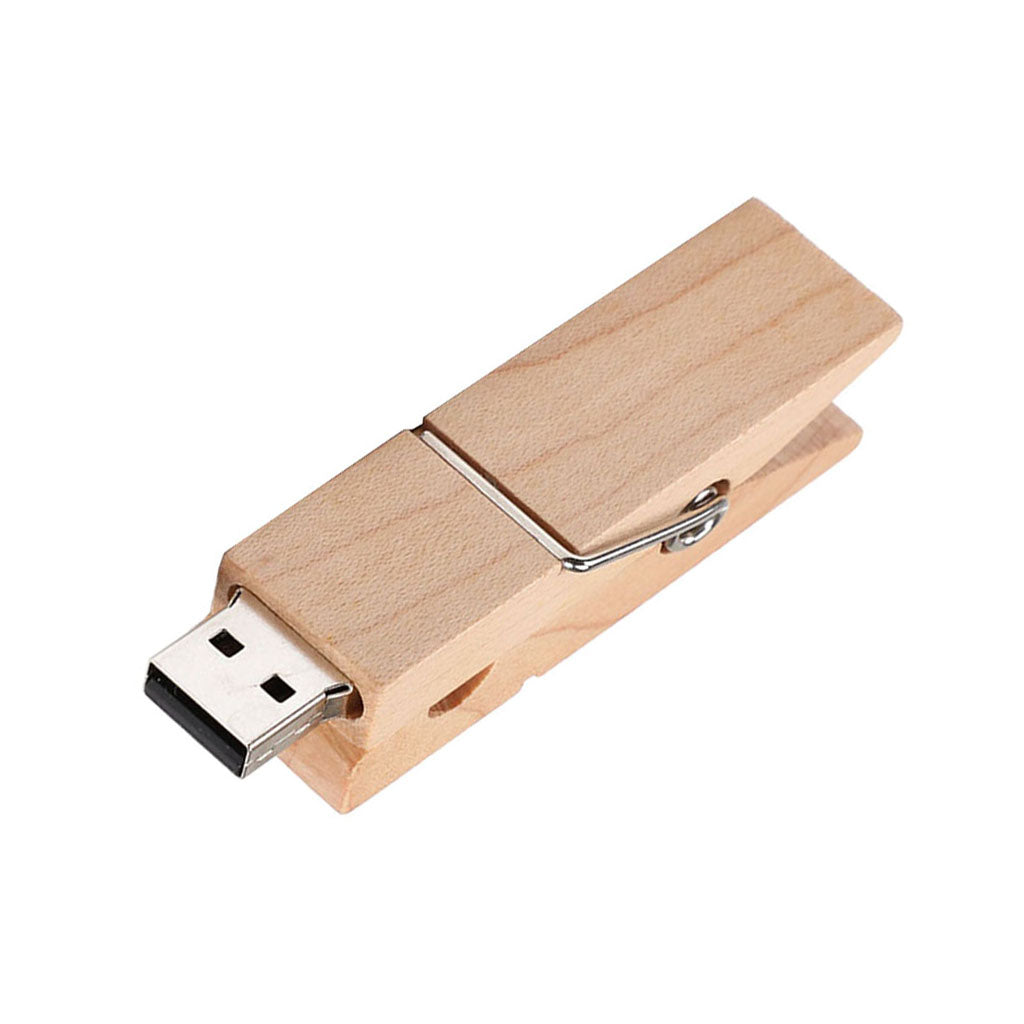 High-speed USB 2.0 Wooden Clip Designed Flash Drives Pen Drive U Disk 64G