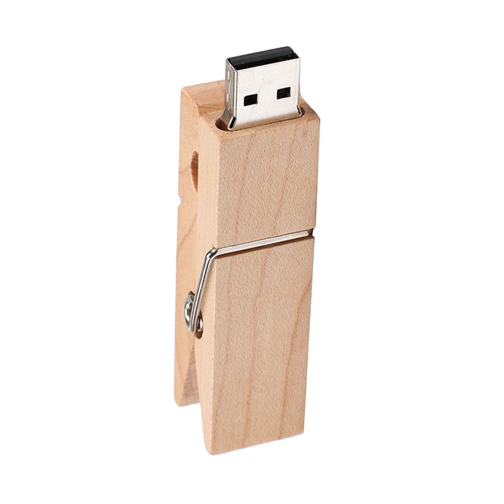 High-speed USB 2.0 Wooden Clip Designed Flash Drives Pen Drive U Disk 64G