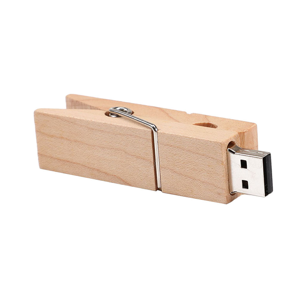 High-speed USB 2.0 Wooden Clip Designed Flash Drives Pen Drive U Disk 64G