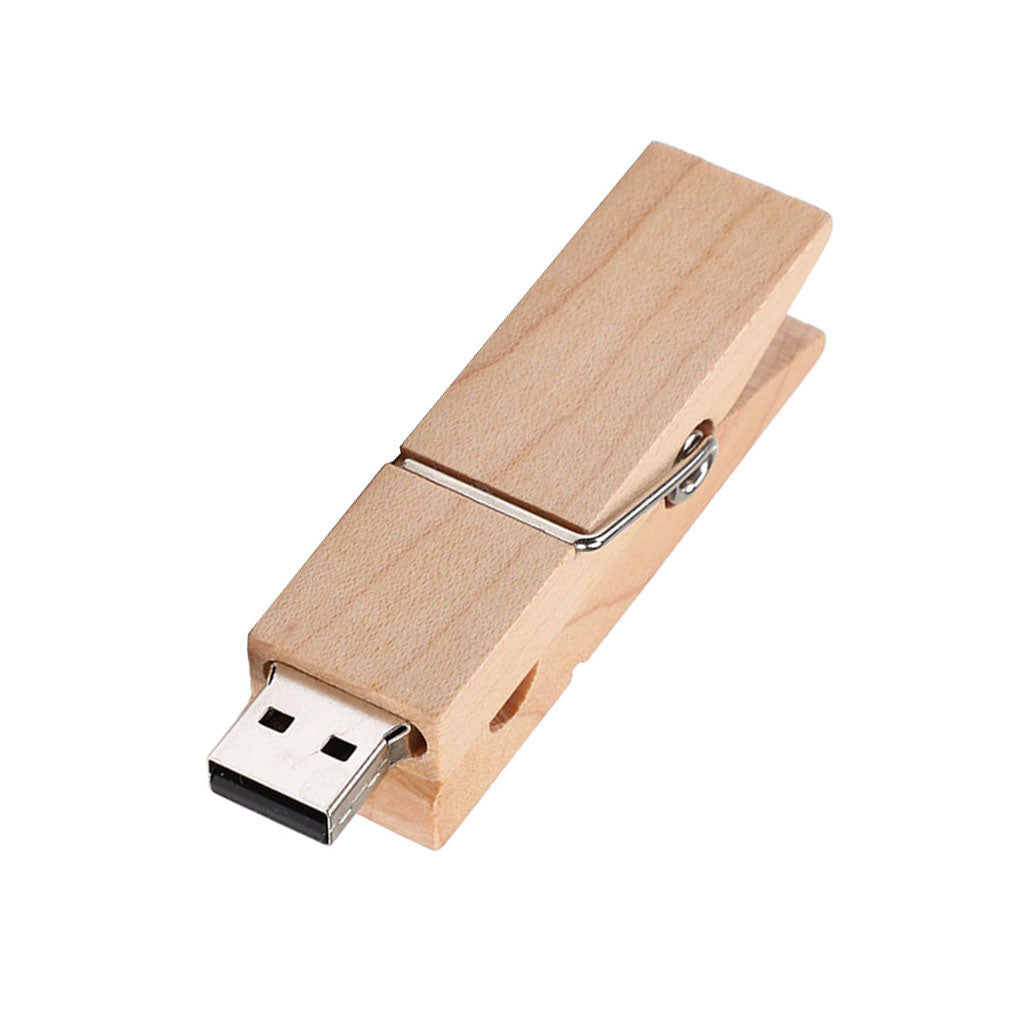 High-speed USB 2.0 Wooden Clip Designed Flash Drives Pen Drive U Disk 64G