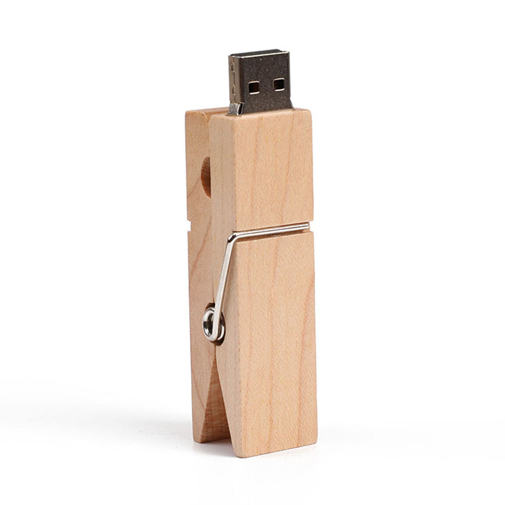 High-speed USB 2.0 Wooden Clip Designed Flash Drives Pen Drive U Disk 64G