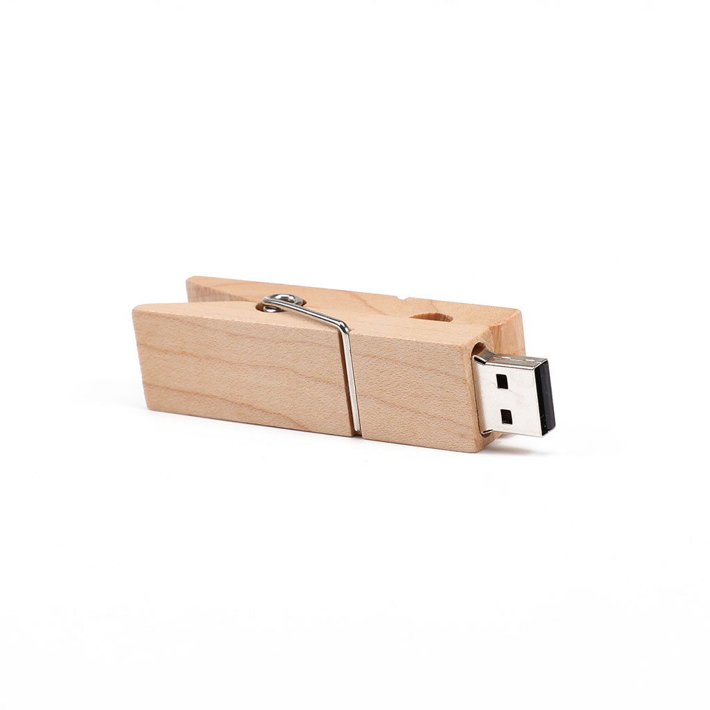 High-speed USB 2.0 Wooden Clip Designed Flash Drives Pen Drive U Disk 128G