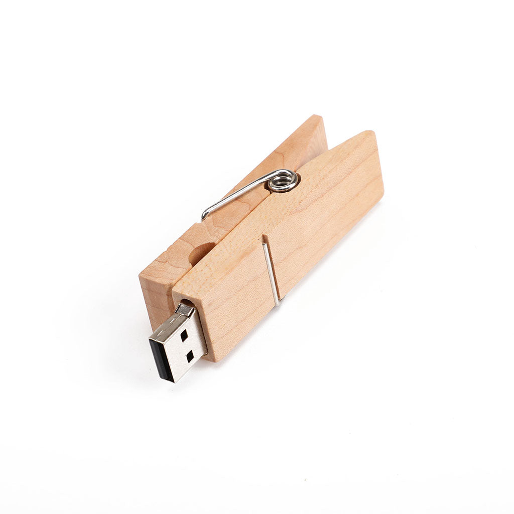 High-speed USB 2.0 Wooden Clip Designed Flash Drives Pen Drive U Disk 128G