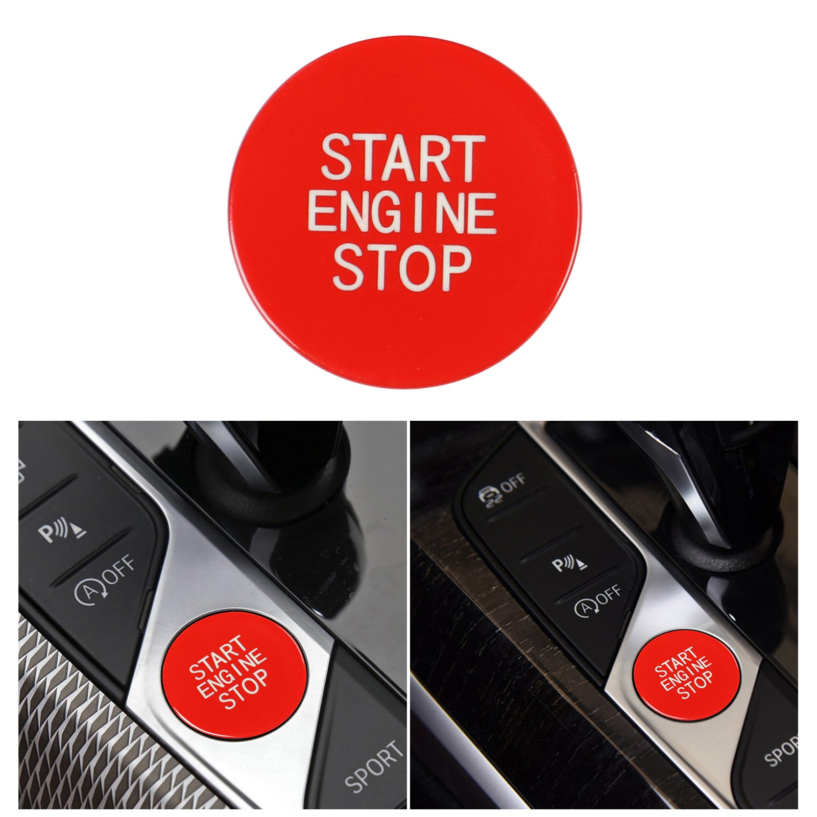 0.8" Car Engine Start Stop Button Cover Trim Car Start Stop Button Caps