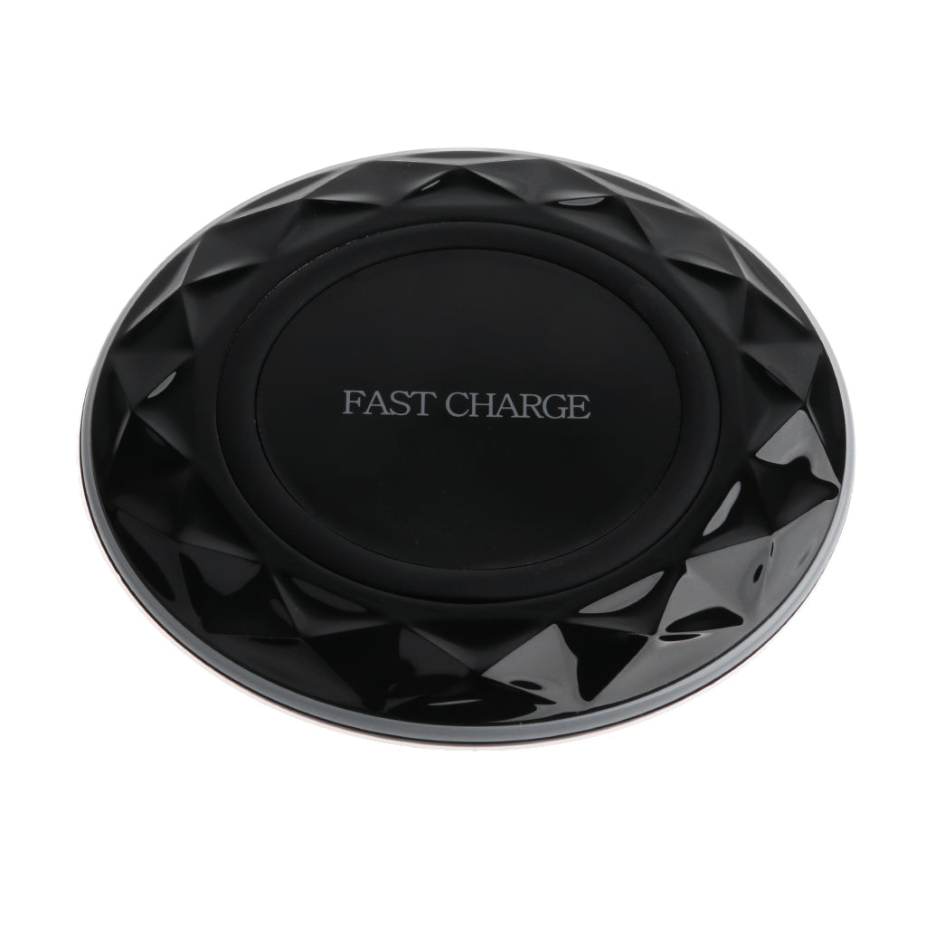 Ultra Thin Wireless Charger Charging Pad Fast Charge Base Stand Holder Black