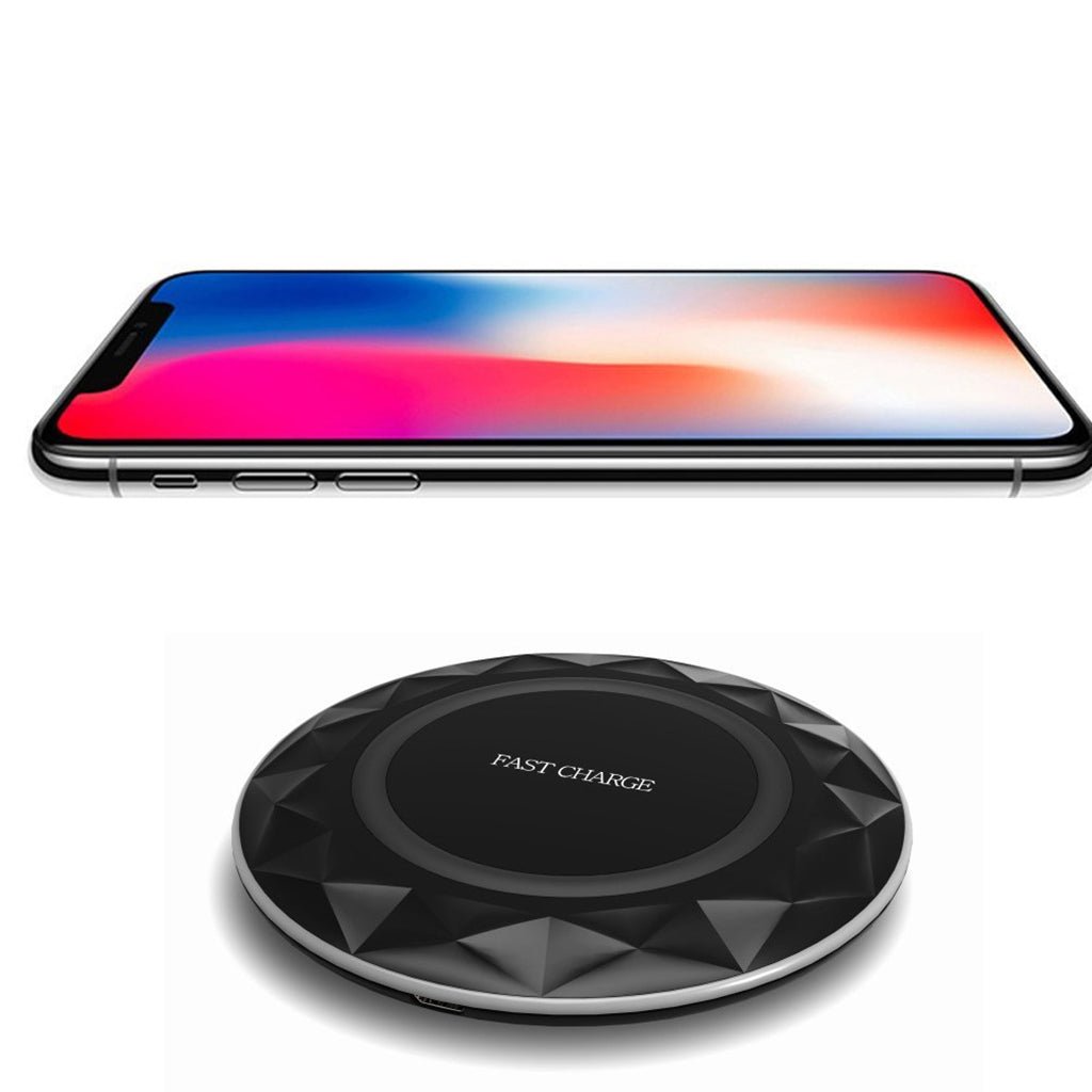 Ultra Thin Wireless Charger Charging Pad Fast Charge Base Stand Holder Black