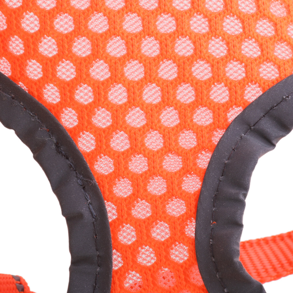 Breathable Mesh Pet Puppy Dog Walking Collar Chest Strap Harness Orange S