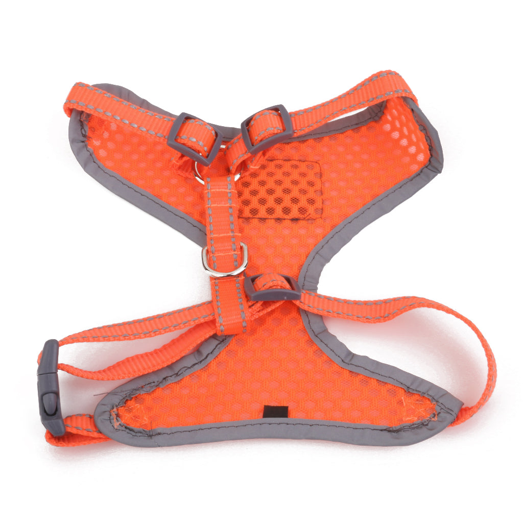 Breathable Mesh Pet Puppy Dog Walking Collar Chest Strap Harness Orange S