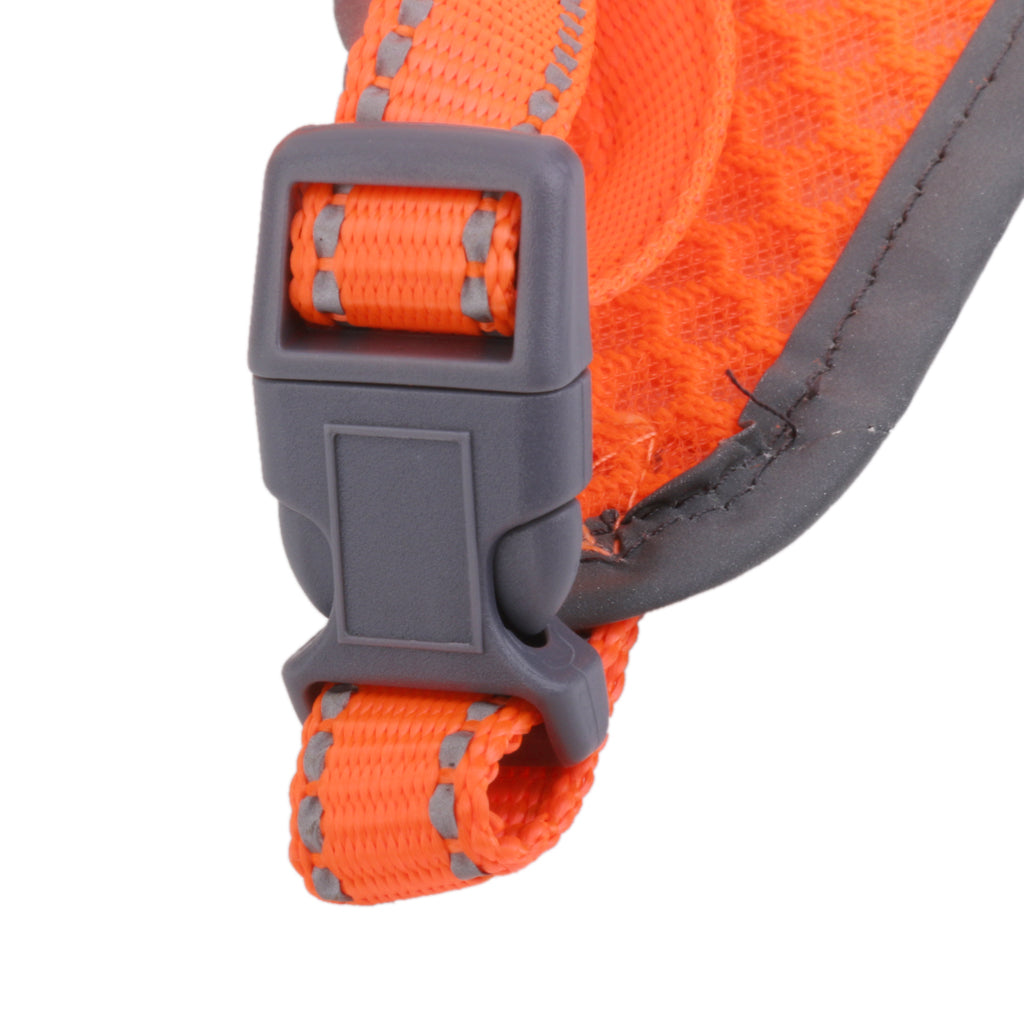 Breathable Mesh Pet Puppy Dog Walking Collar Chest Strap Harness Orange S