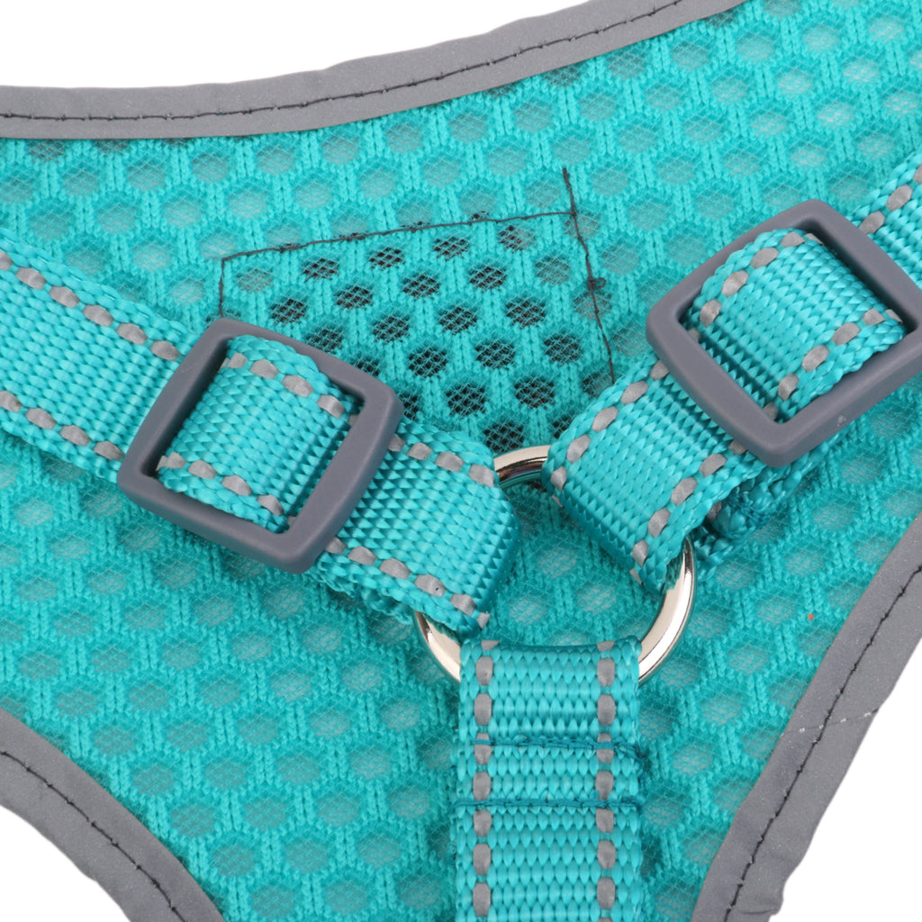 Breathable Mesh Pet Dog Walking Collar Chest Strap Harness Turquoise XL