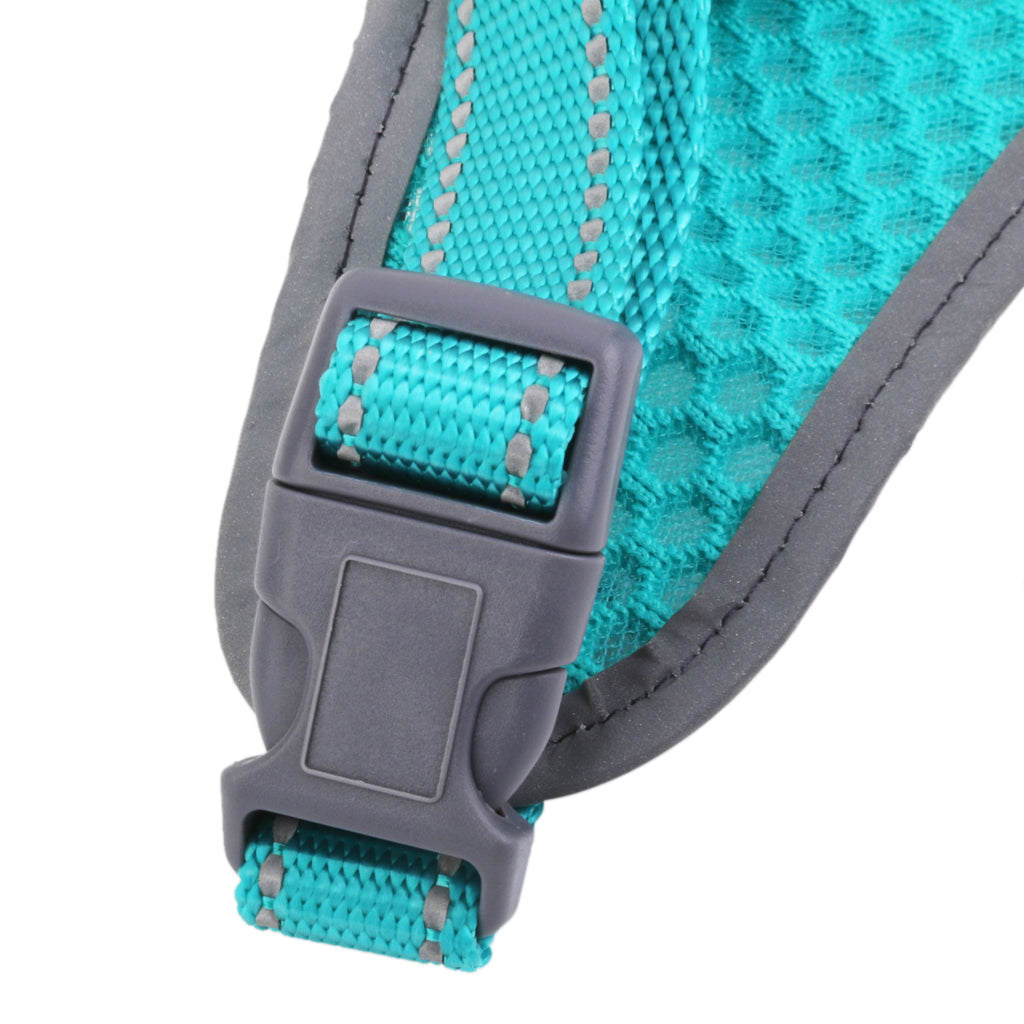 Breathable Mesh Pet Dog Walking Collar Chest Strap Harness Turquoise XL