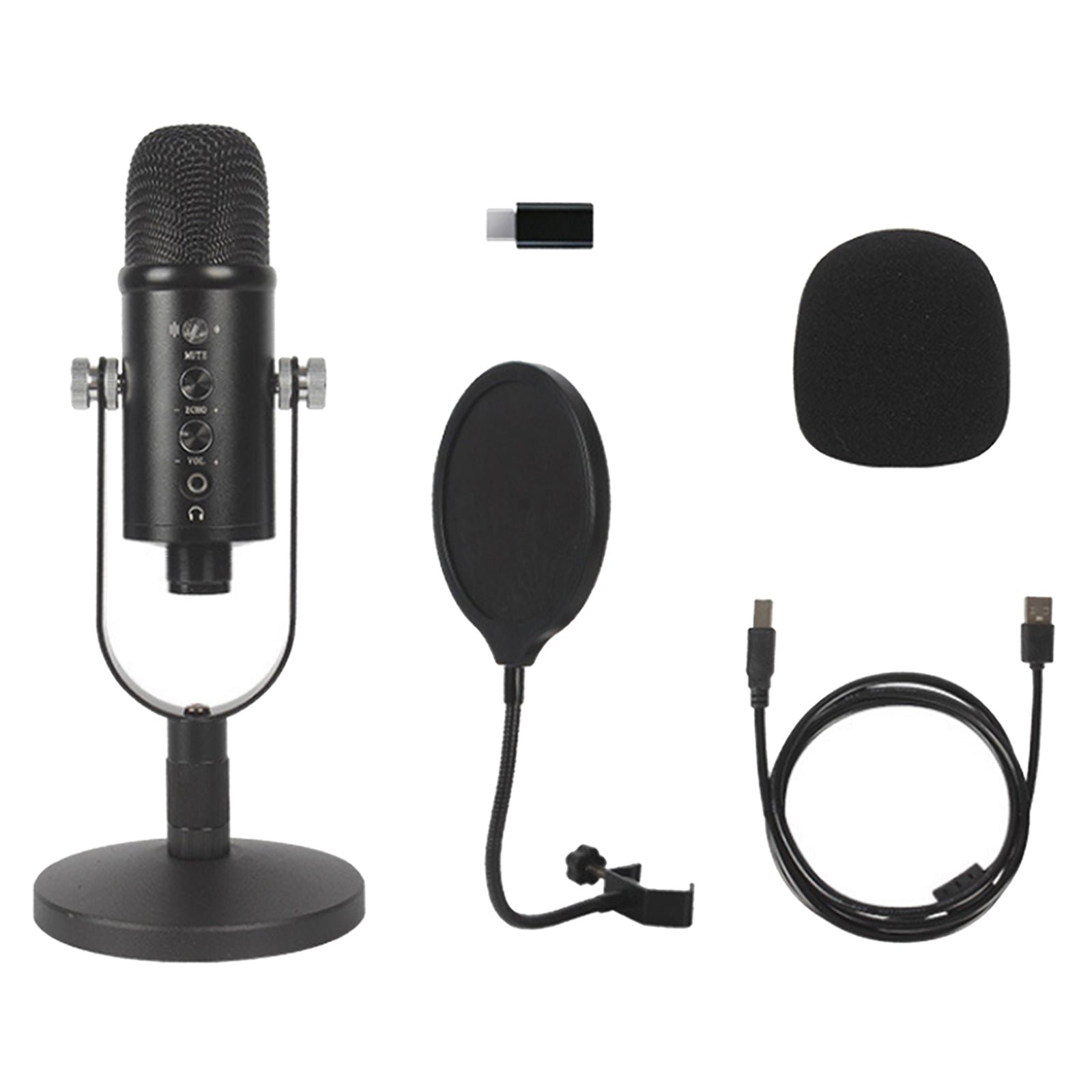 USB Condenser Microphone Kit Studio Broadcast Sound Recording Desk Stand