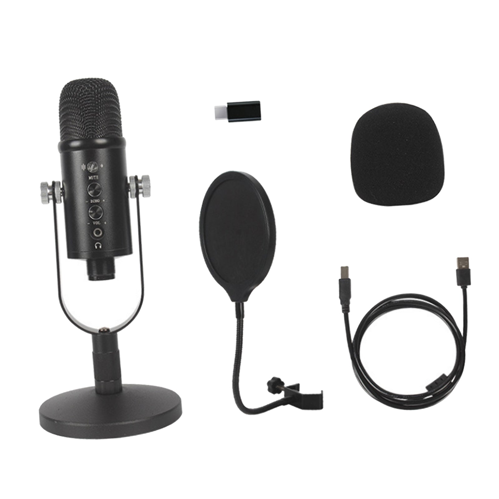 USB Condenser Microphone Kit Studio Broadcast Sound Recording Desk Stand