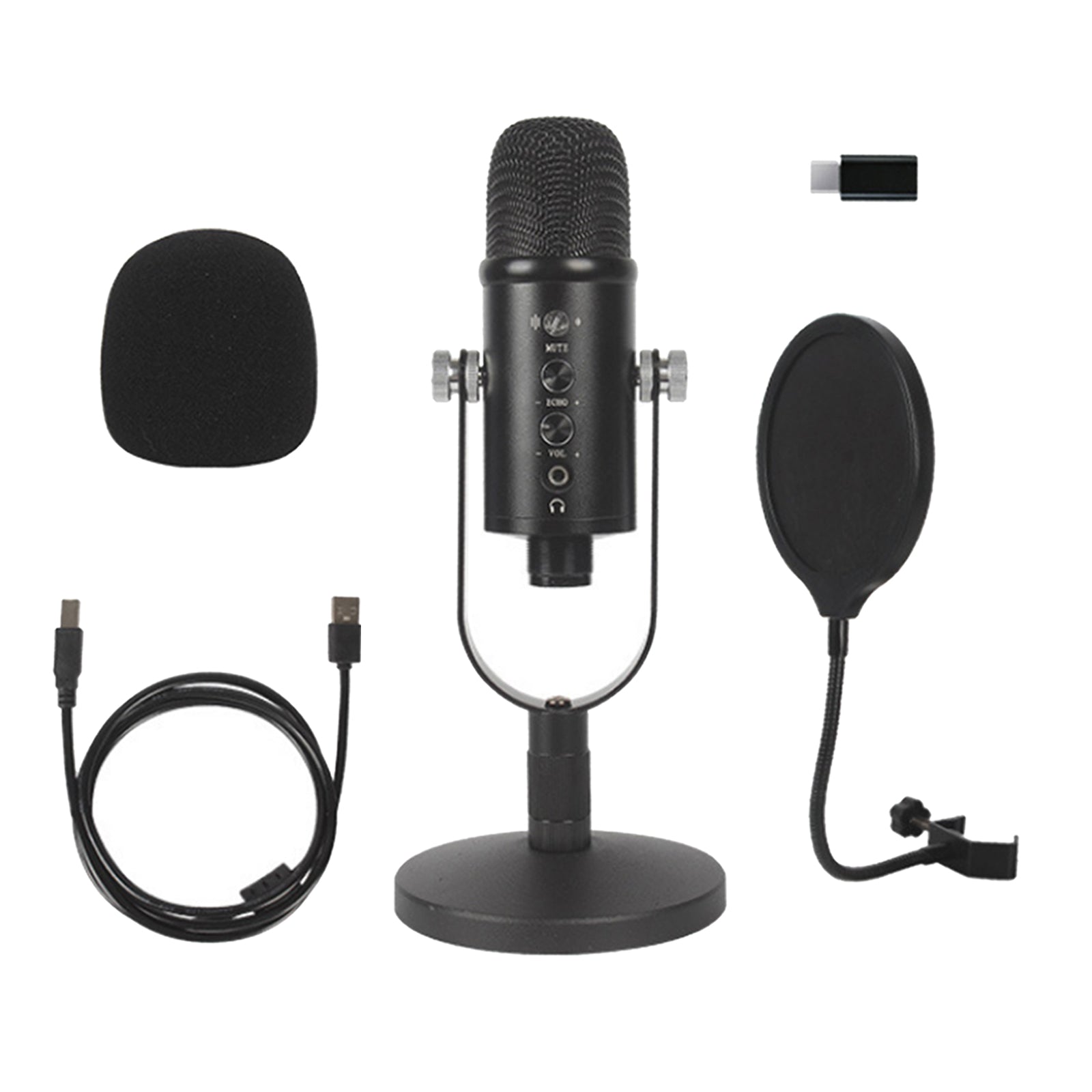 USB Condenser Microphone Kit Studio Broadcast Sound Recording Desk Stand