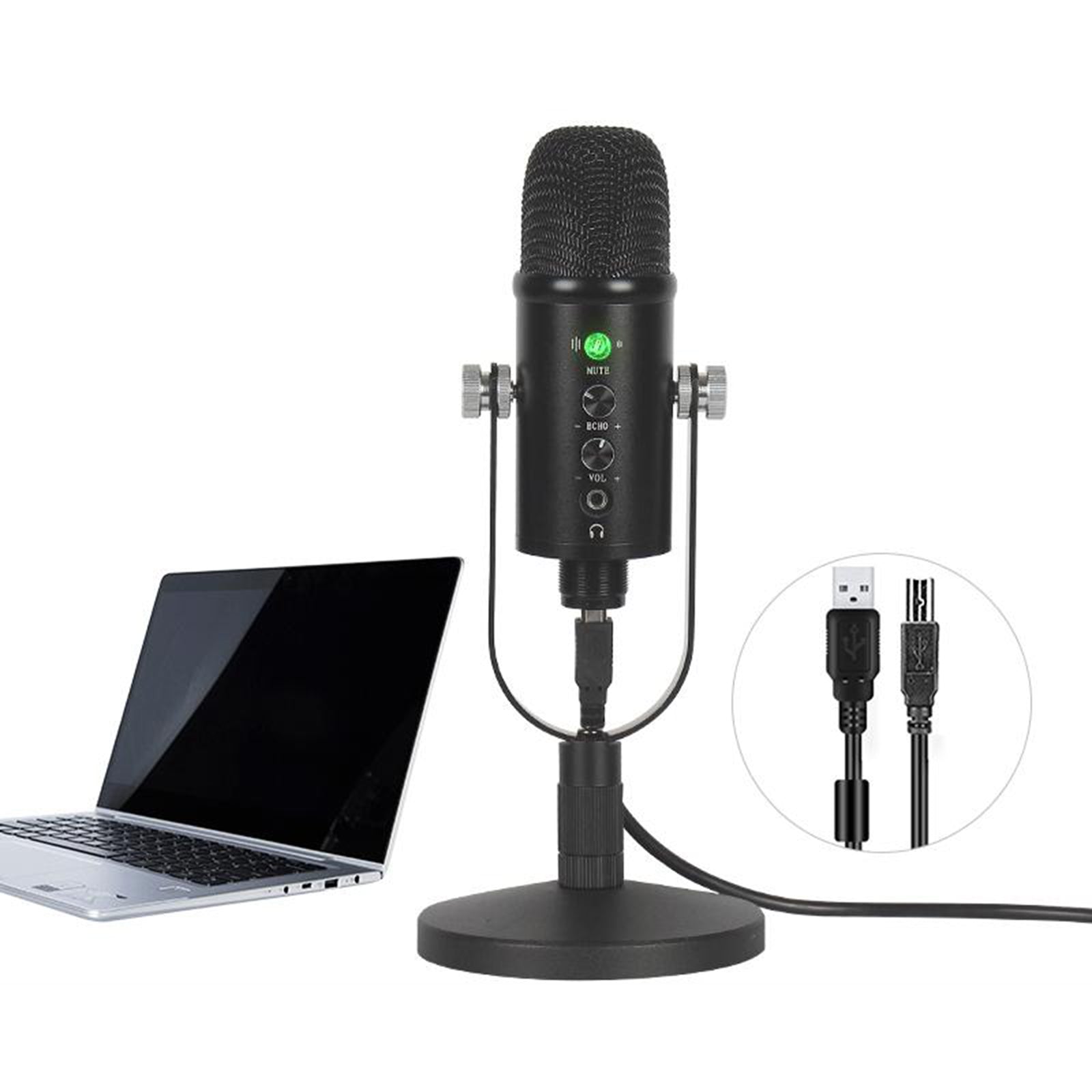 USB Condenser Microphone Kit Studio Broadcast Sound Recording Desk Stand