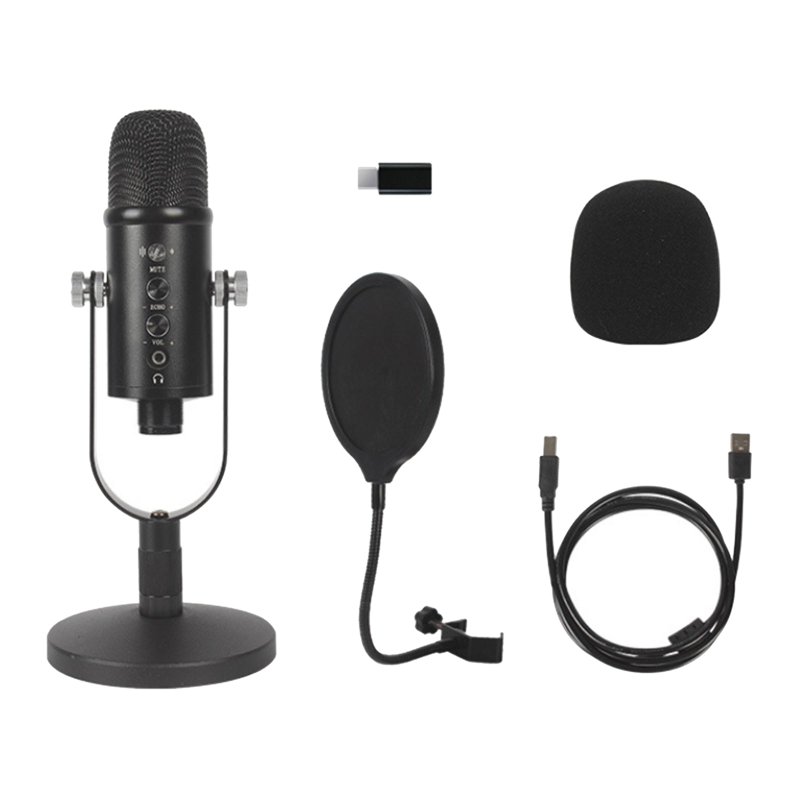 USB Condenser Microphone Kit Studio Broadcast Sound Recording Desk Stand