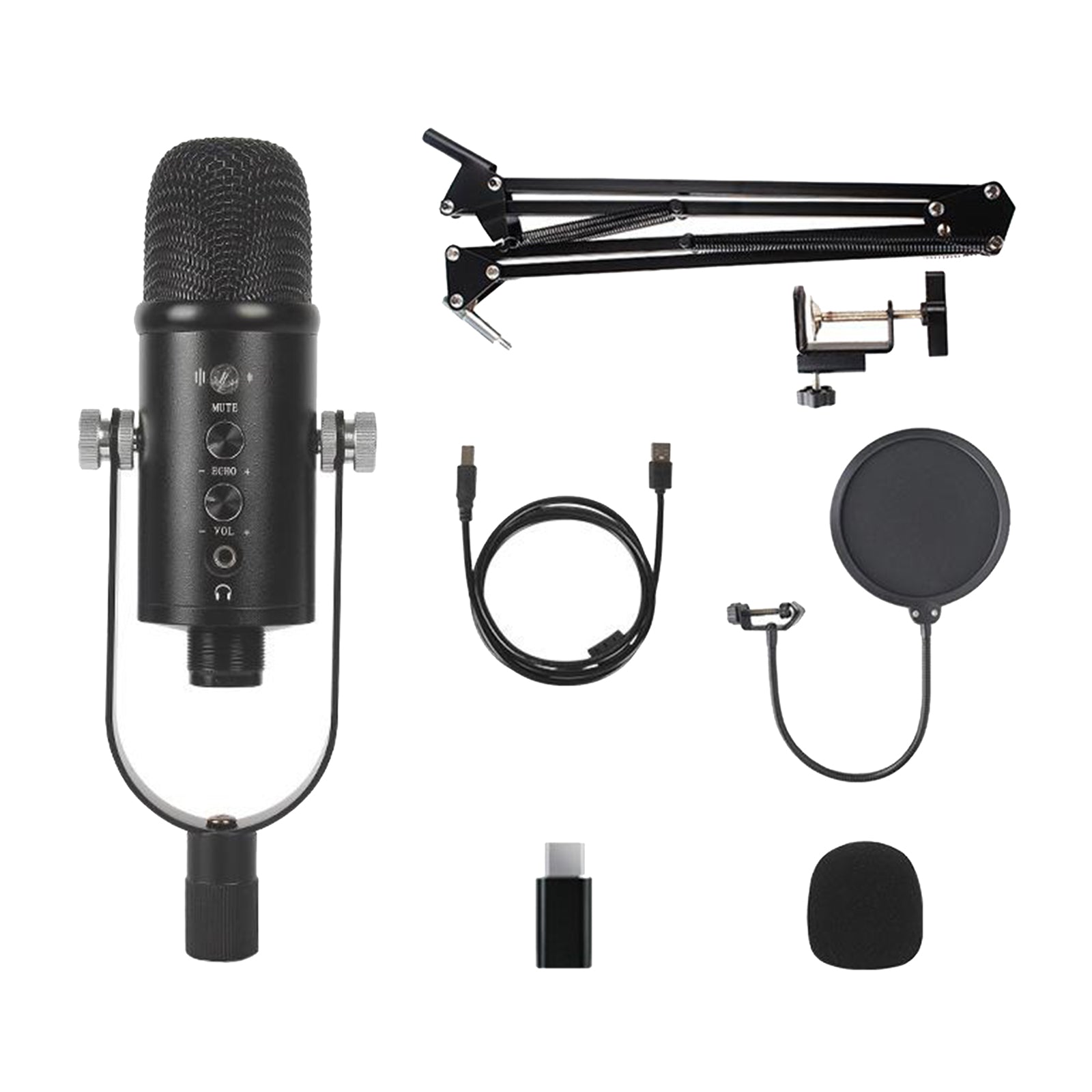 Condenser Broadcast/Podcast Microphone Streaming/Recording with Arm Stand