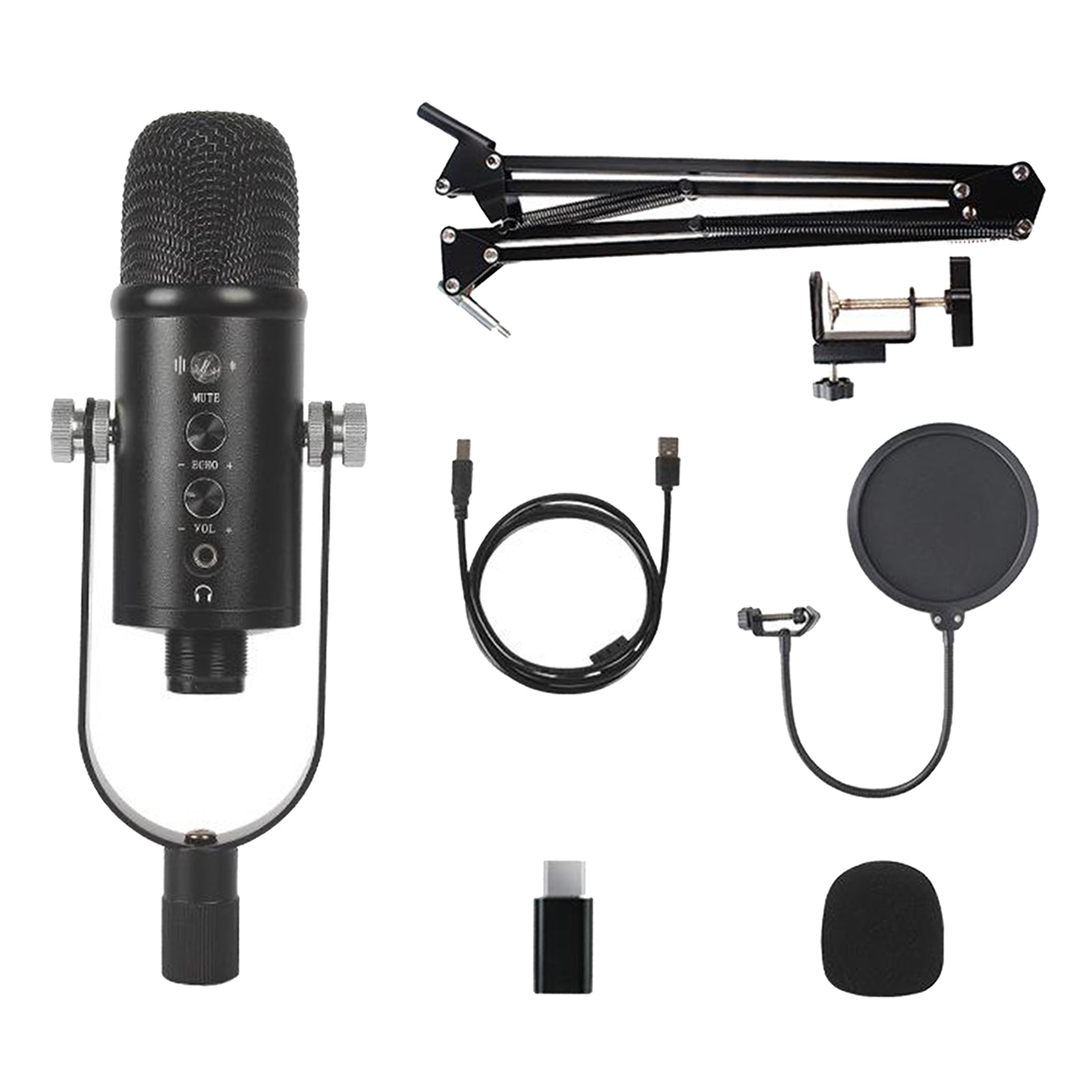 Condenser Broadcast/Podcast Microphone Streaming/Recording with Arm Stand