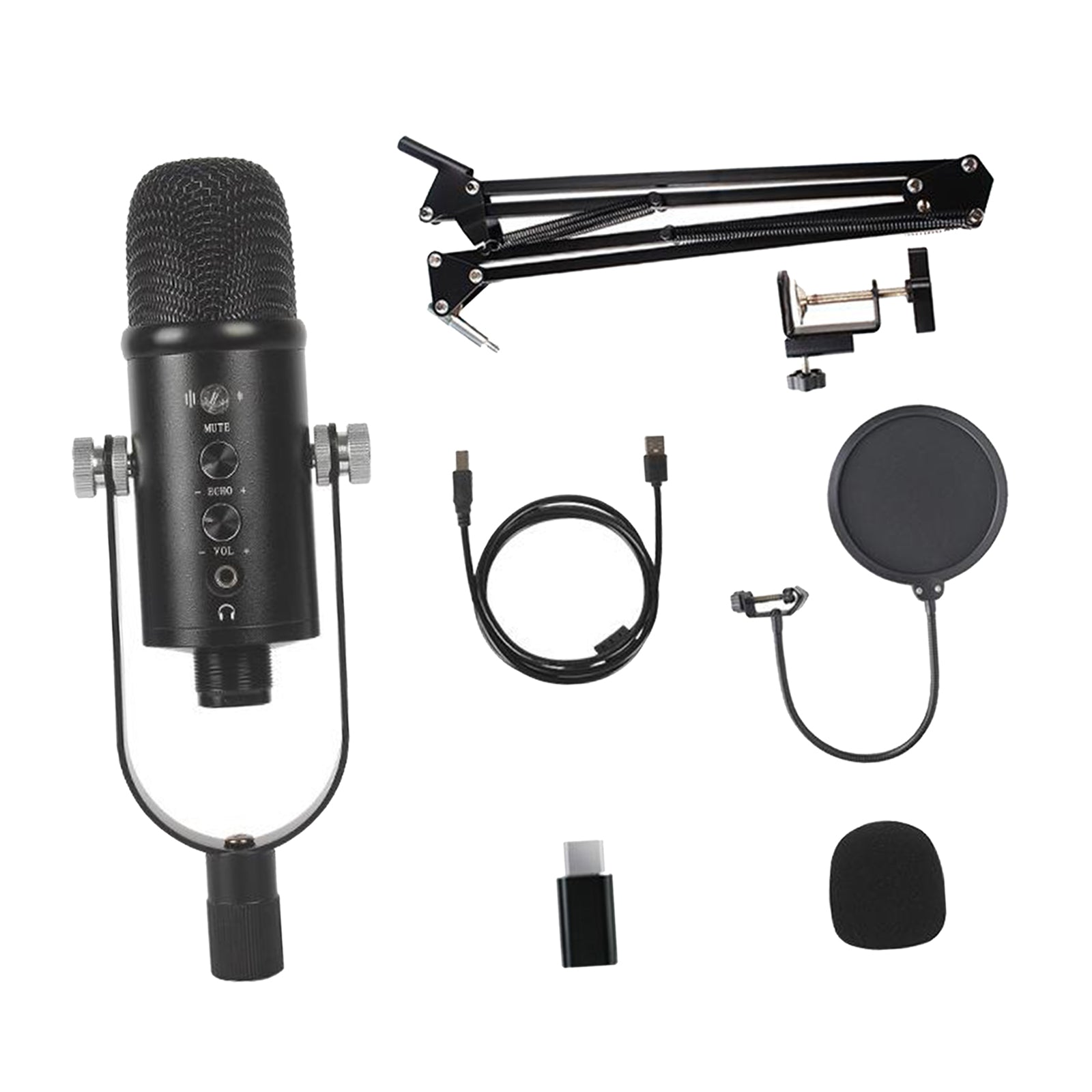 Condenser Broadcast/Podcast Microphone Streaming/Recording with Arm Stand