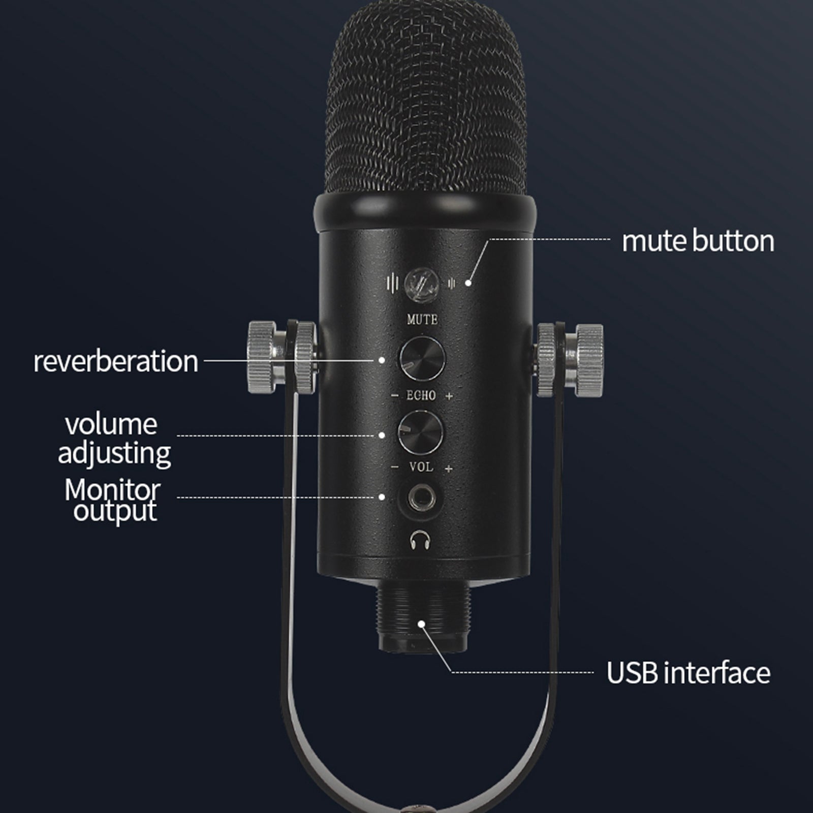 Condenser Broadcast/Podcast Microphone Streaming/Recording with Arm Stand