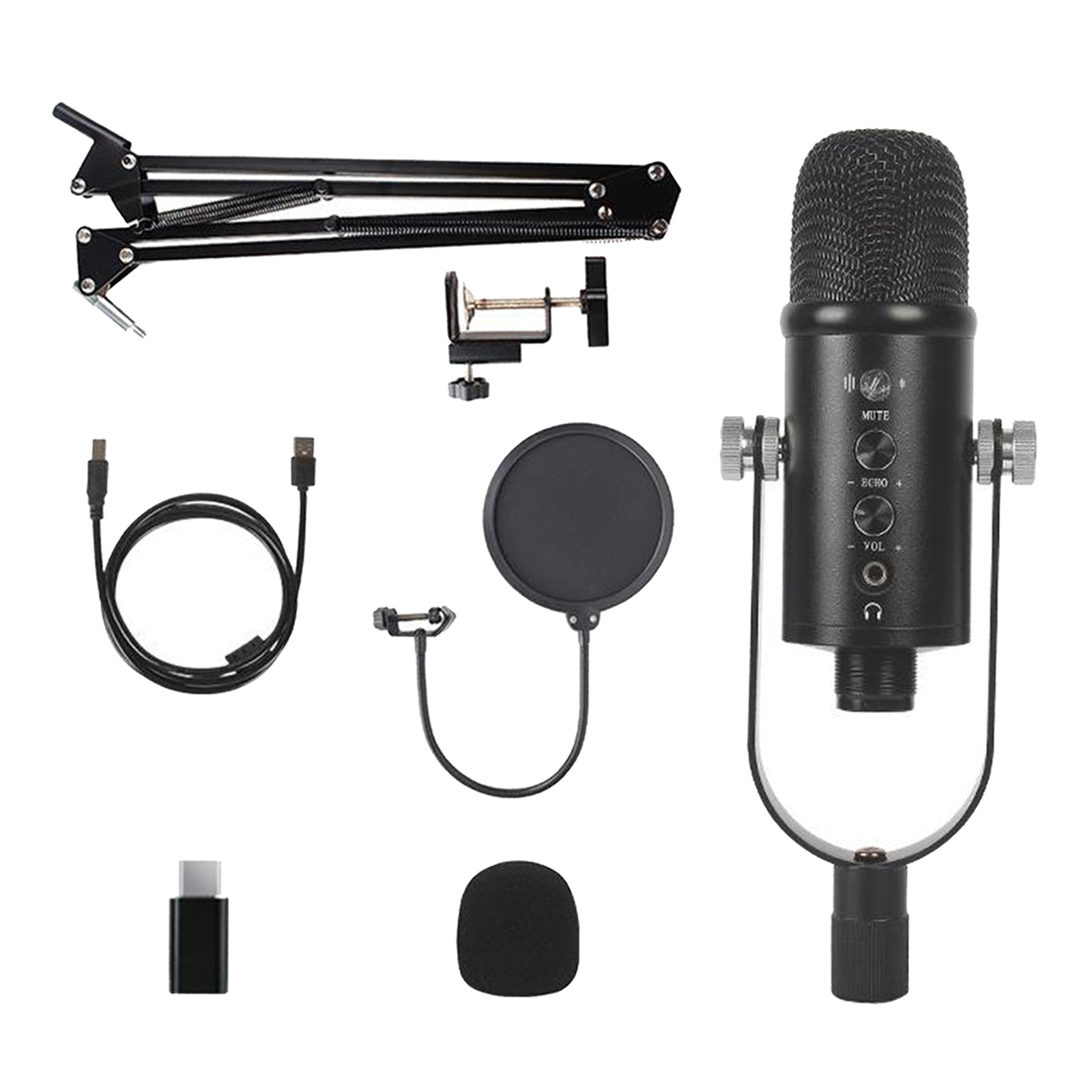 Condenser Broadcast/Podcast Microphone Streaming/Recording with Arm Stand