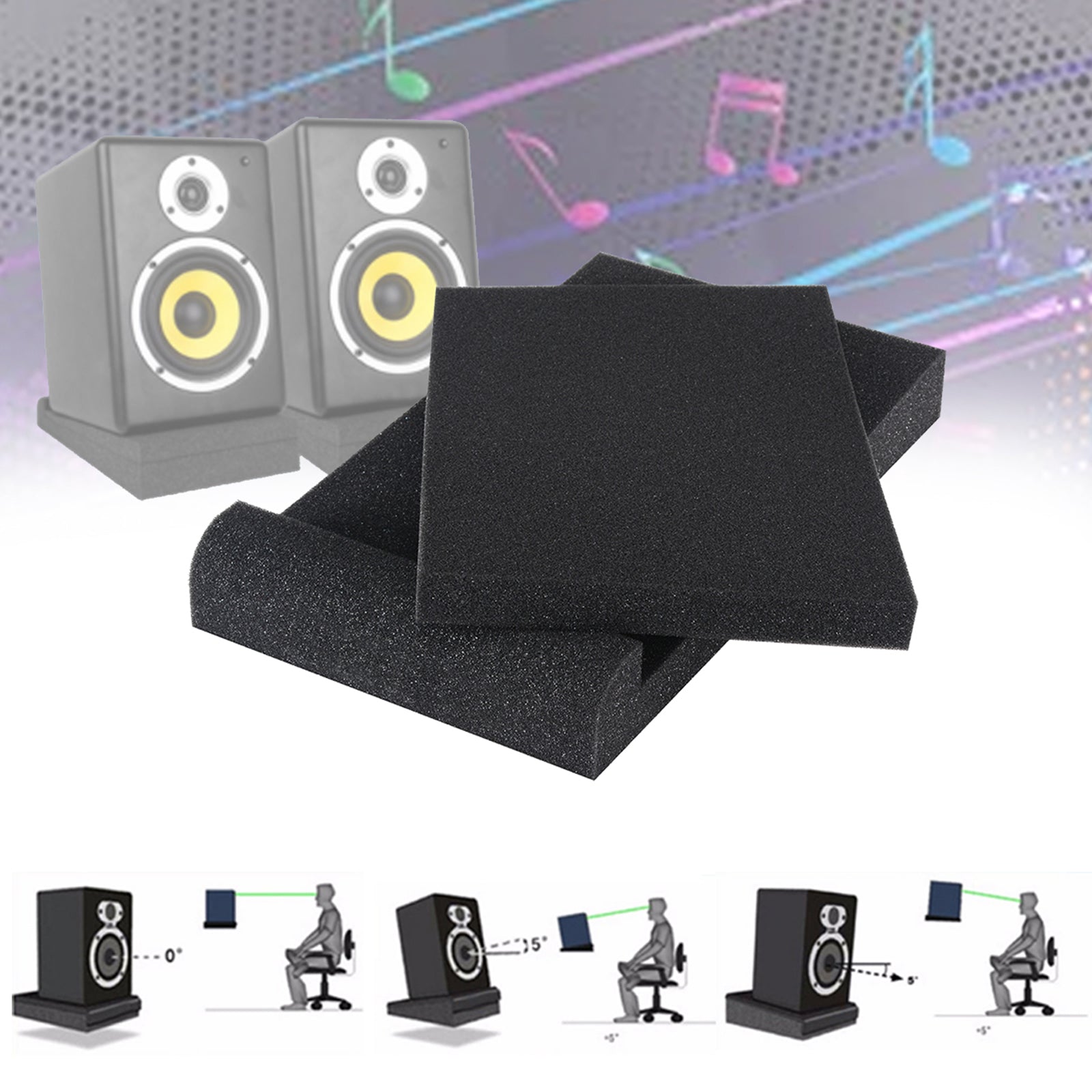 Audio Studio Monitor Isolation Pads for Speakers Studio Monitor Stands 30x20x4.5cm