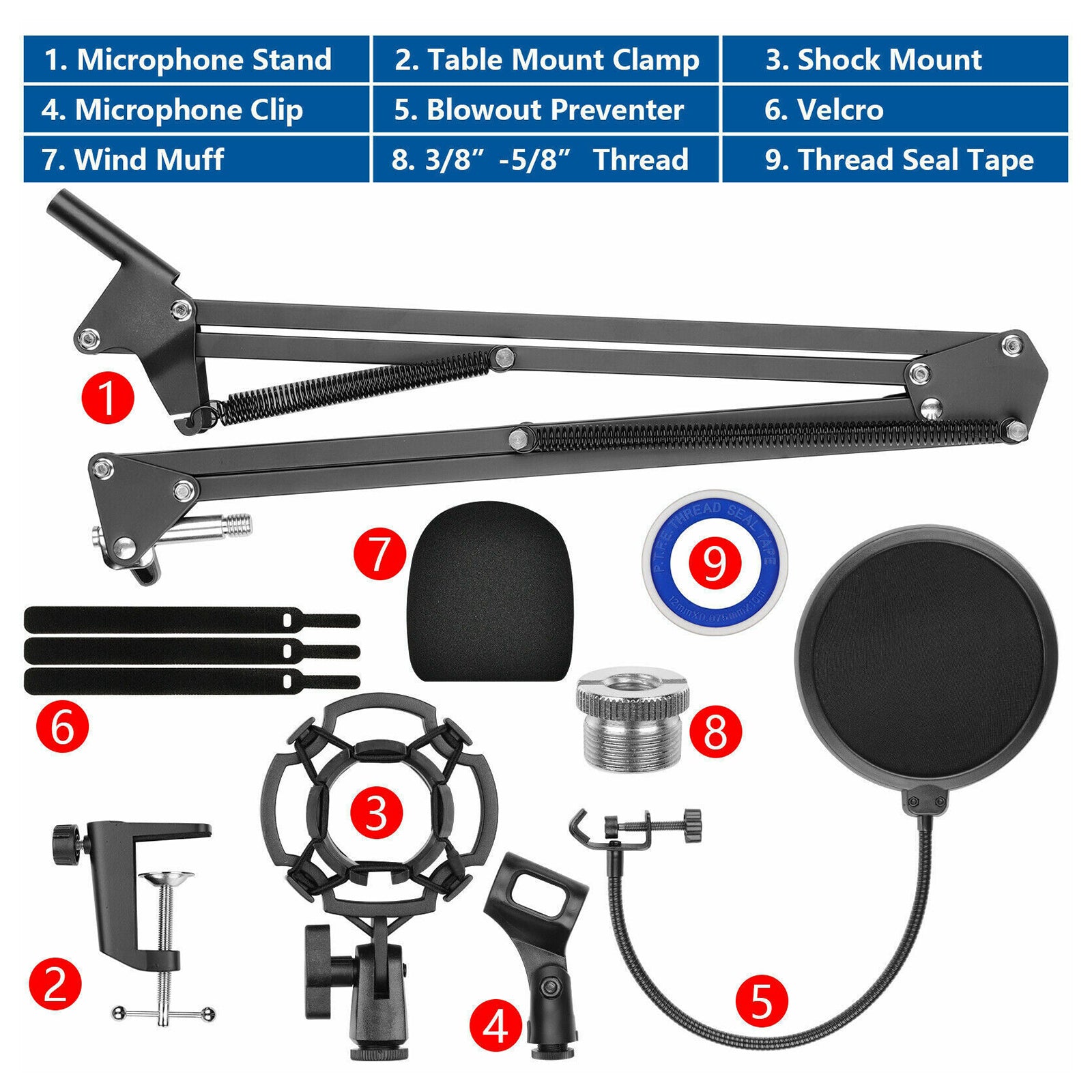 Microphone Scissor Stand Wind Muff Shock Mount Singing Sound Recording