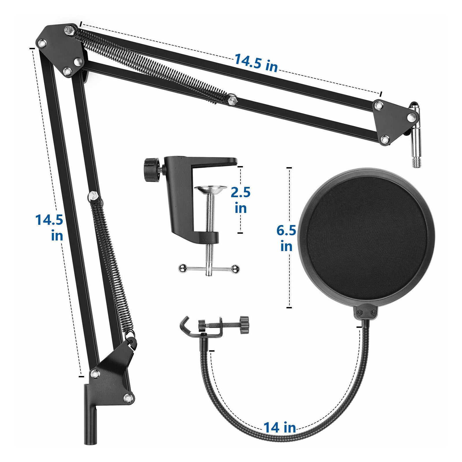 Microphone Scissor Stand Wind Muff Shock Mount Singing Sound Recording