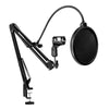 Tabletop Microphone Stand Holder Bracket with 2 Layer Pop Filter Wind Screen